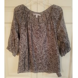 3/$15 Old Navy gray floral print shirt, size small